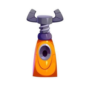 Robot hand font, cyborg machine gear arm typeface vector