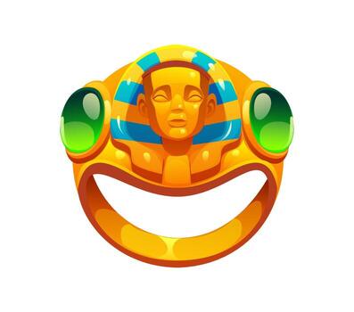 Pharaoh ring with green stones vector