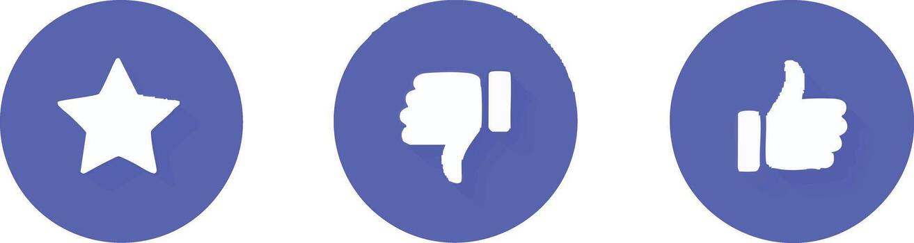 Collection of flat design like dislike star and thumbs up down icons for user interface and feedback systems vector