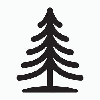 silhouette of a pine tree against a white background. vector