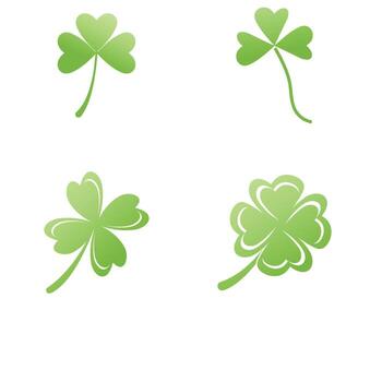 Set Stylized clover simple logo and symbol design vector