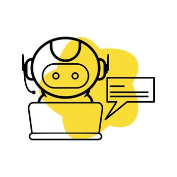 virtual asistente larva del moscardón y charla burbuja vector