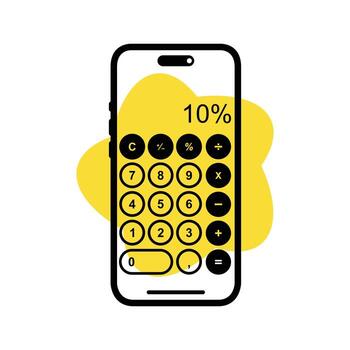 Mobile Calculator Percentage Display vector