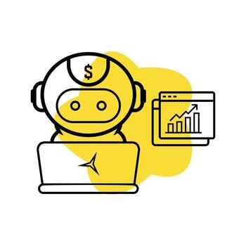 AI Financial Assistant and Data Analytics vector