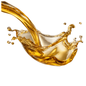 Liquid gold flowing in a dynamic splash creating a captivating visual effect on a transparent background png