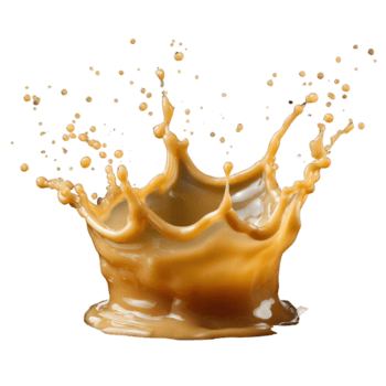 liquide éclaboussure de crémeux caramel sur une capturer dynamique mouvement et texture dans haute résolution png
