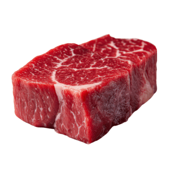 Close Up View of Raw Marbled Beef Steak with Intricate Fat Patterns on Isolated Background png