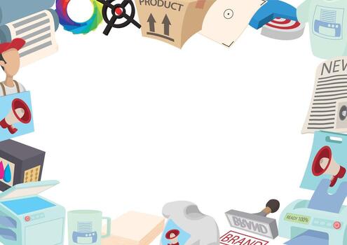 Printing house services frame with copy space for text vector