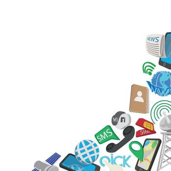 Communication technology icons representing modern connectivity and global networks vector