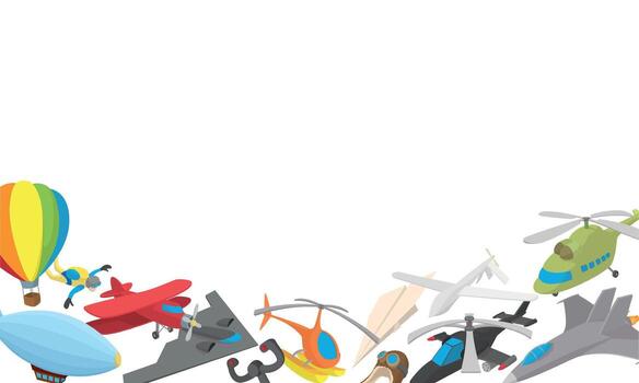 Cartoon aircraft frame creating empty space for text vector