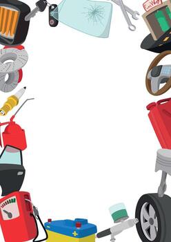 Car service icons frame with empty space for text vector