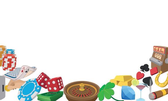 Casino gambling composition with copy space for text vector