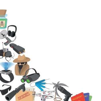 Spy using modern technology for surveillance and espionage missions vector