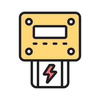 Power meter icon designed in outline style vector