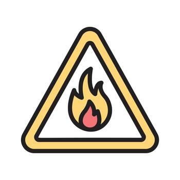 Fire hazard icon creatively designed in line style vector