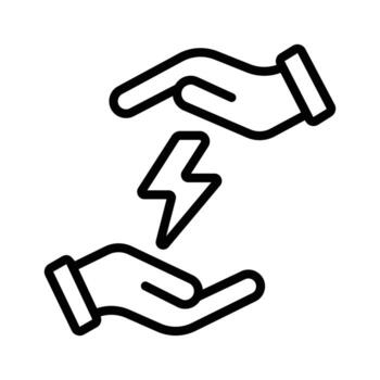 Easy to edit linear icon showing save energy concept. vector