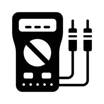 Ready to use glyph style icon of voltmeter vector