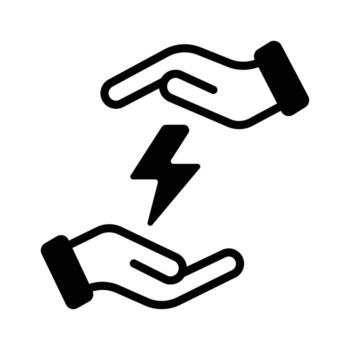 Easy to edit glyph icon showing save energy concept. vector