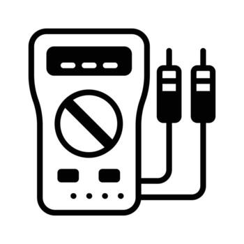 Ready to use glyph style icon of voltmeter. vector