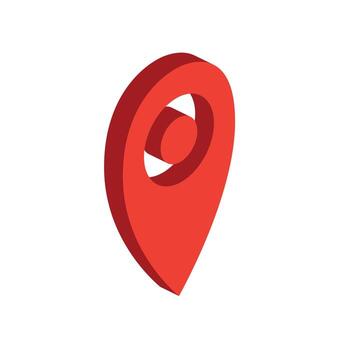 Red map pointer symbol. Isometric 3d icon. Pictogram for web design, ui or mobile app. Illustration. vector