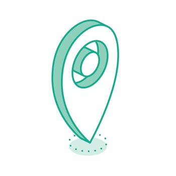 Map pointer symbol. Isometric 3d icon. Outline pictogram for web design, ui or mobile app. vector