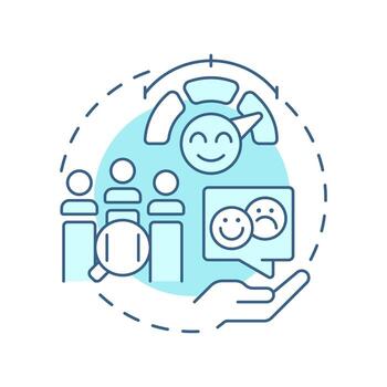 NPS score soft blue concept icon. Metric used to gauge customer loyalty and satisfaction. Gap analysis tool. Round shape line illustration. Abstract idea. Graphic design. Easy to use in blog post vector