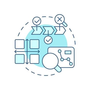 SWOT analysis soft blue concept icon. Strengths, weaknesses, opportunities and threats. Gap evaluation tool. Round shape line illustration. Abstract idea. Graphic design. Easy to use in blog post vector