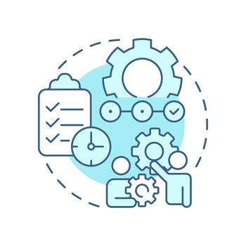 Action plan soft blue concept icon. Evaluate solutions for organization change. Stage of gap analysis. Round shape line illustration. Abstract idea. Graphic design. Easy to use in blog post vector