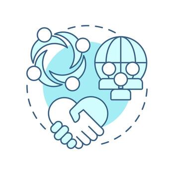 Culture soft blue concept icon. Shared values, beliefs, behaviors. Nadler Tushman congruence framework. Round shape line illustration. Abstract idea. Graphic design. Easy to use in blog post vector