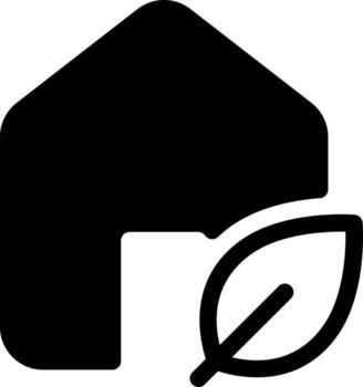 eco casa glifo ui icono. ecología preservación, Respetuoso del medio ambiente. sostenible construcción, arquitectura. negro sólido silueta símbolo . usuario interfaz elemento aislado, píxel Perfecto vector