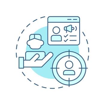 Empathy map soft blue concept icon. Understanding organization perspectives. Gap analysis tool. Business. Round shape line illustration. Abstract idea. Graphic design. Easy to use in blog post vector