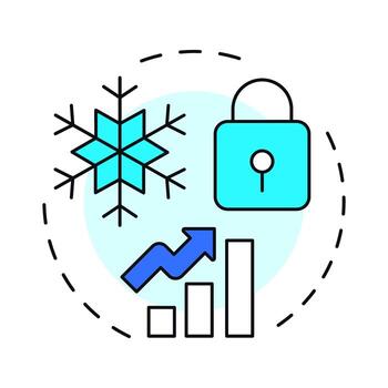 Refreeze multi color concept icon. Organization culture maintaining. Reinforcing new behaviors. Lewin change management model. Round shape line illustration. Abstract idea. Graphic design. Easy to use vector