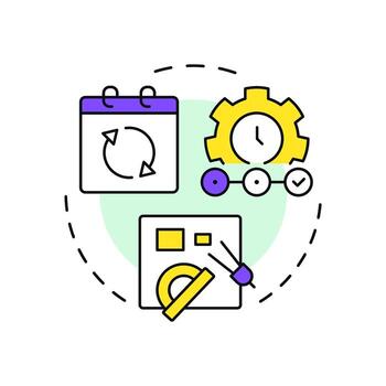 Plan for change multi color concept icon. Create business development strategy. Stage of organizational transformation. Round shape line illustration. Abstract idea. Graphic design. Easy to use vector