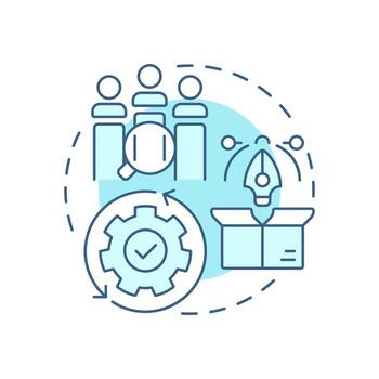 Needs gap analysis soft blue concept icon. What customers and users truly demand. Public sector services. Round shape line illustration. Abstract idea. Graphic design. Easy to use in blog post vector