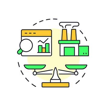 Capacity utilization rates multi color concept icon. Identify waste and overuse. Resource management metric. Round shape line illustration. Abstract idea. Graphic design. Easy to use in presentation vector