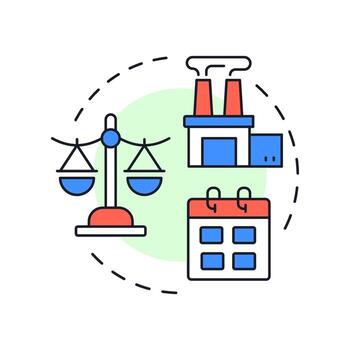 Match strategy multi color concept icon. Making small, incremental changes. Capacity management regulation. Round shape line illustration. Abstract idea. Graphic design. Easy to use in presentation vector