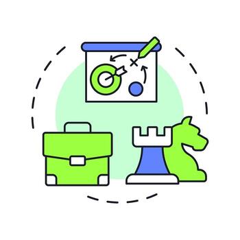 Strategic capacity management multi color concept icon. Sufficient resources amount to meet future growth. Round shape line illustration. Abstract idea. Graphic design. Easy to use in presentation vector