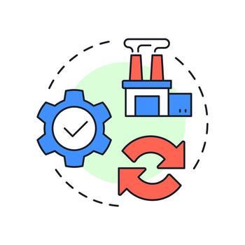 Adjustment strategy multi color concept icon. Flexible resources increasing. Capacity management regulation. Round shape line illustration. Abstract idea. Graphic design. Easy to use in presentation vector