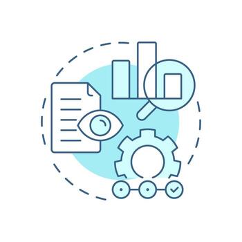 Applied research soft blue concept icon. Solve specific practical problems. Type of study and development. Round shape line illustration. Abstract idea. Graphic design. Easy to use in brochure vector