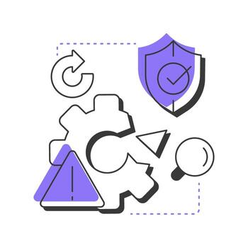 Pesticide paradox modern linear concept icon. Software engineering, programming. Cyber security, protection. Flat outline elements connected with dotted lines. Creative visual. Easy to edit vector