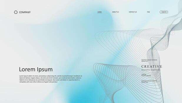 Abstract design with flowing lines and blue tones vector