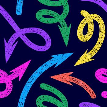 sin costura modelo de vistoso mano dibujado flechas vector