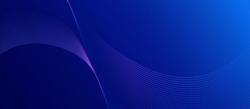 Blue and purple minimal dynamic curved lines abstract futuristic hi technology background with lighting effect vector