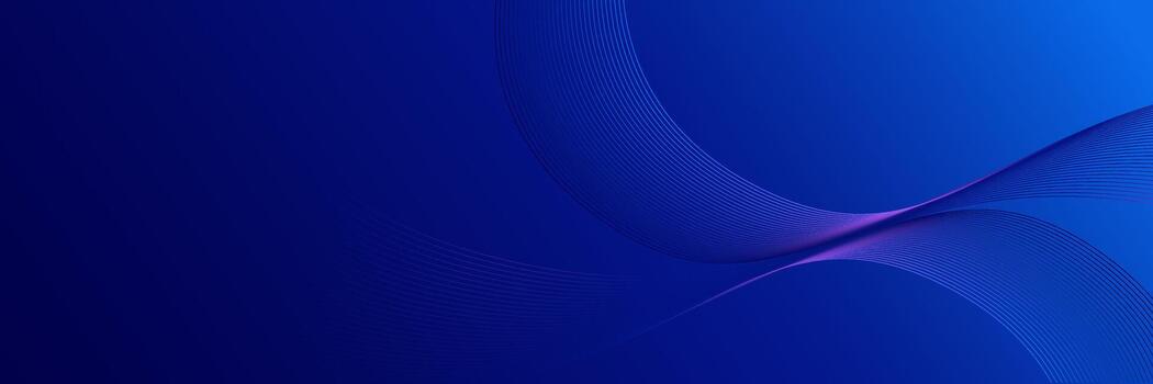Blue minimal dynamic curved lines and abstract futuristic hi technology background with lighting effect vector