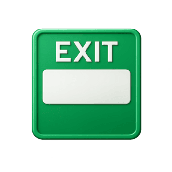 groen Uitgang teken met wit tekst en blanco ruimte voor maatwerk geïsoleerd Aan transparant achtergrond png