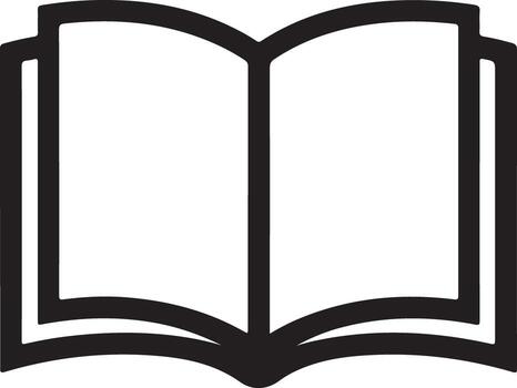 Open book icon isolated on white background, symbolizing knowledge and education vector