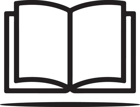 Open book icon isolated on white background, representing reading and learning vector