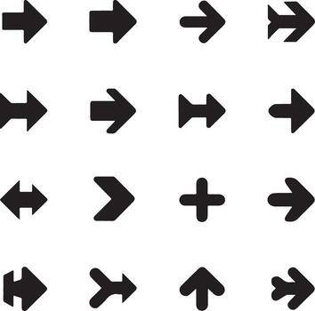 colección de varios flecha íconos aislado en blanco antecedentes para web diseño vector