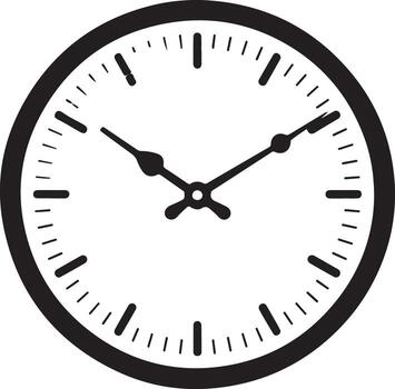 Clock illustration isolated on white background showing the passage of time vector