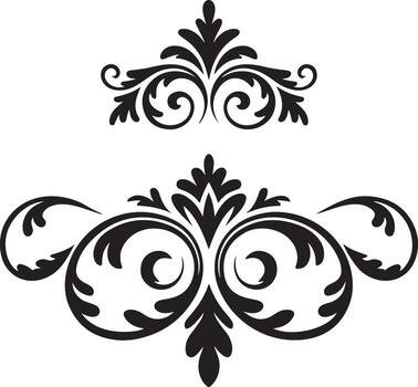 Elegant black scroll design elements isolated on white background vector